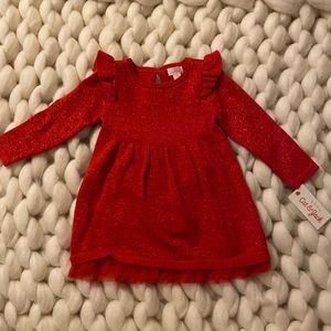 NWT — Cat & Jack Baby Red holiday dress, 2 piece, size 12M